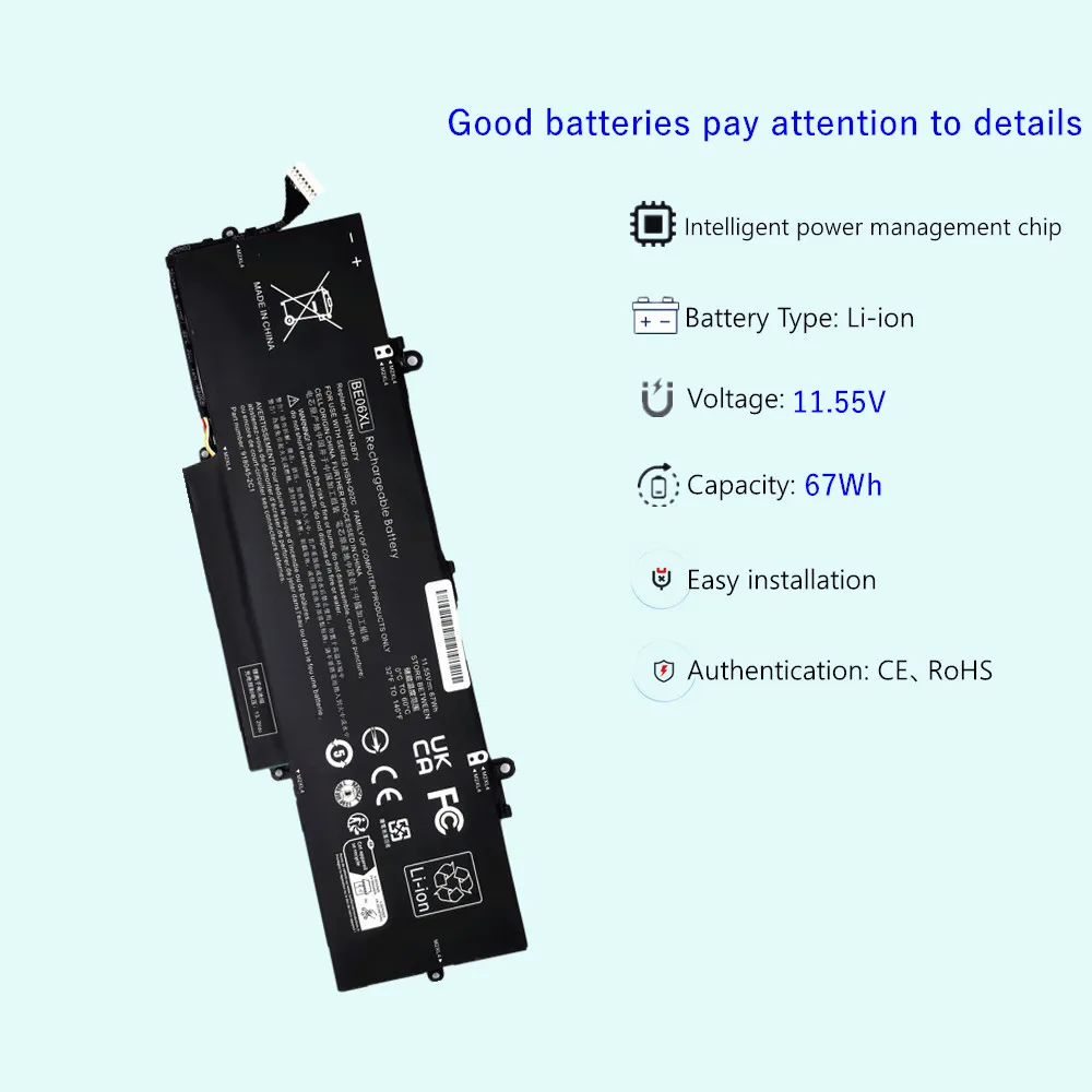 BE06XL batería del ordenador portátil para HP Elitebook Folio 1040 G4 Series 918045-1C1 HSTNN-IB7V HSTNN-DB7Y HSN-Q02C 918045-171 918180-855 - imagen 2