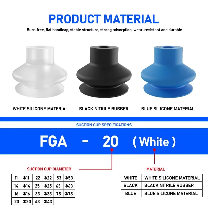 HOFUJNG FGA-11/14/16/20/33/33/53/63/78 ventosa roscada órgano silicona Festos ventosa de goma ventosa de vacío vento - imagen 4