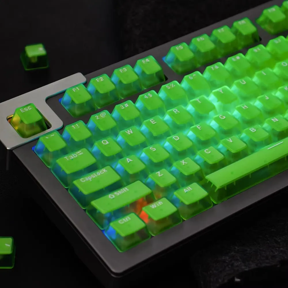 131 teclas Glaciar transparente tapa de llave OEM altura dicroica ajuste 68/75/84/87/98/100/104/108 teclas mecánicas Cherry MX - imagen 5