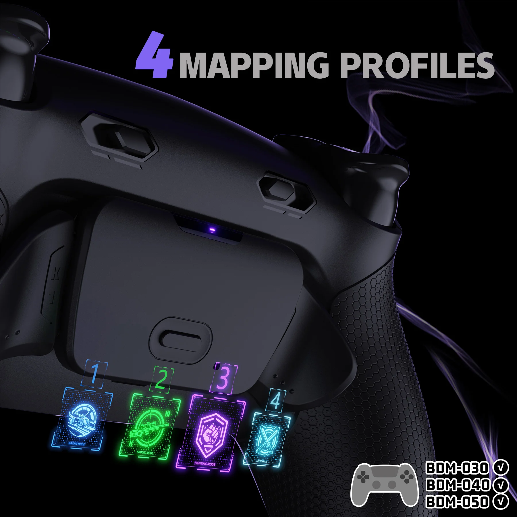 Kit de botones traseros extraíbles eXtremeRate RISE Plus MAX con parada de gatillo clicky y empuñadura de goma para controlador ps5 BDM-030 040 050 - imagen 4