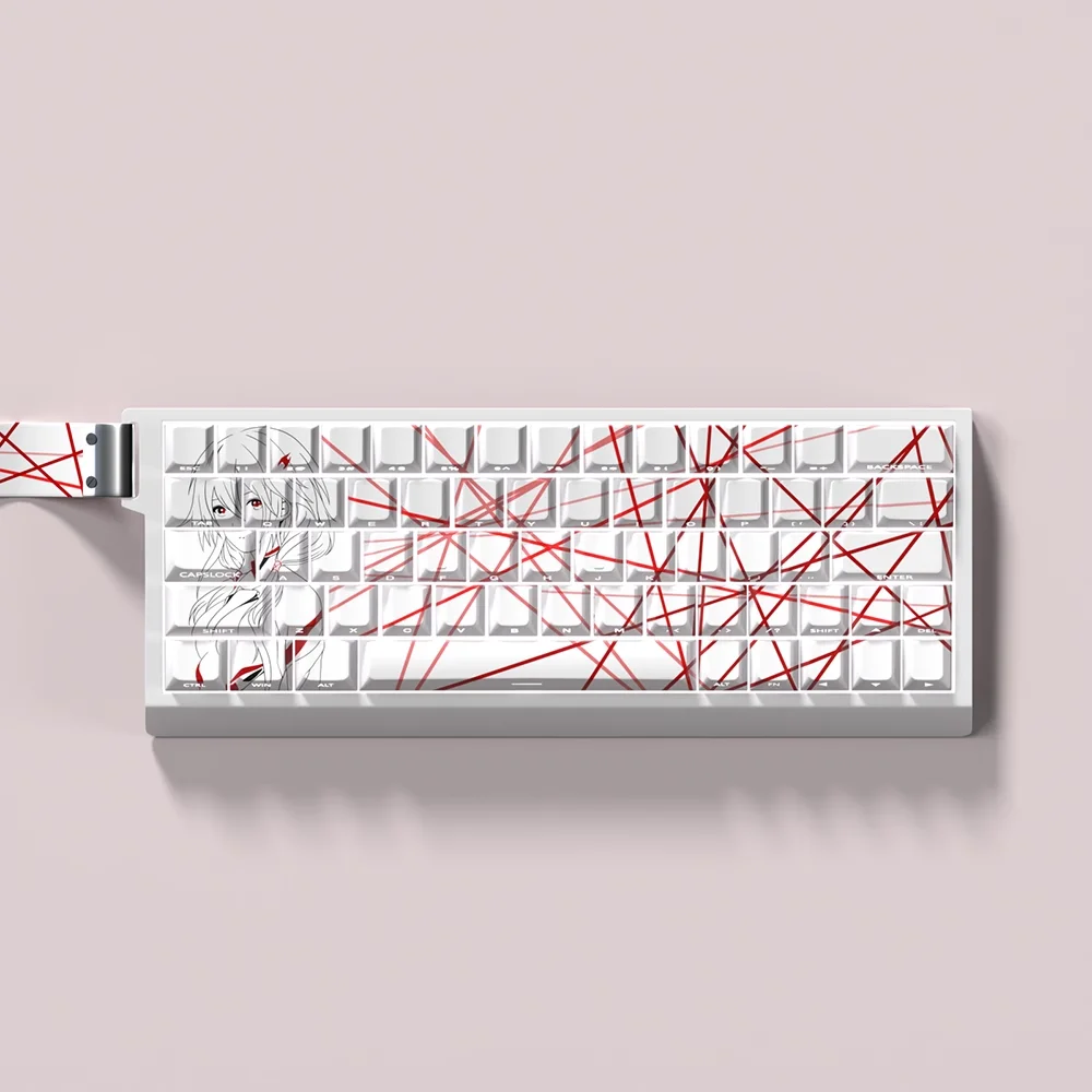 Juego de teclas secundarias PBT Cherry, 74 teclas, teclas personalizadas translúcidas grabadas lateralmente para teclados mecánicos, diseño 60/80 - imagen 3