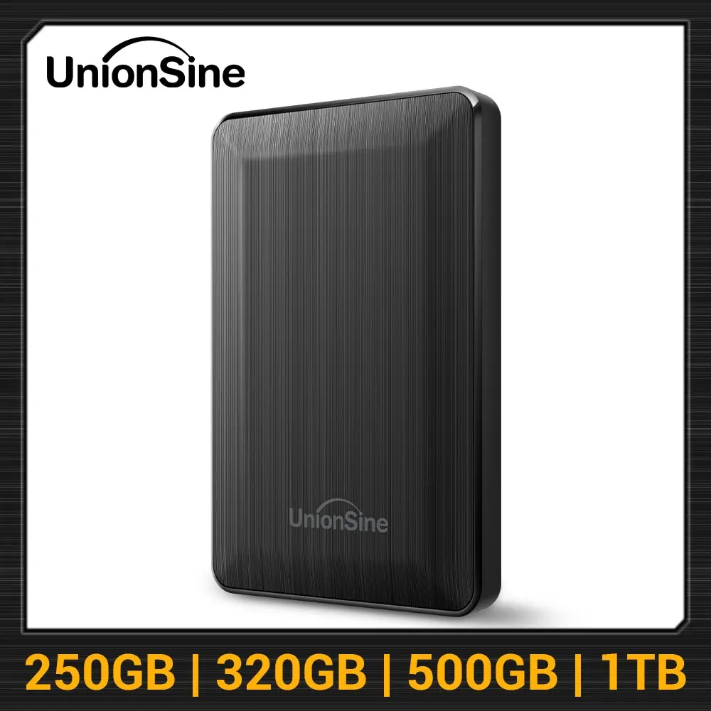 UnionSine HDD Disco duro externo portátil de 2,5 pulgadas 250GB 320GB 500GB 1TB Almacenamiento USB3.0 Compatible con PC Mac Desktop MacBook