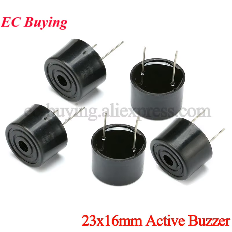 5 uds/1 ud. 23x16mm 2316 zumbador piezoeléctrico activo DC 3-24V tono de pitido de sirena continua Mini zumbador piezoeléctrico altavoz 23*16mm