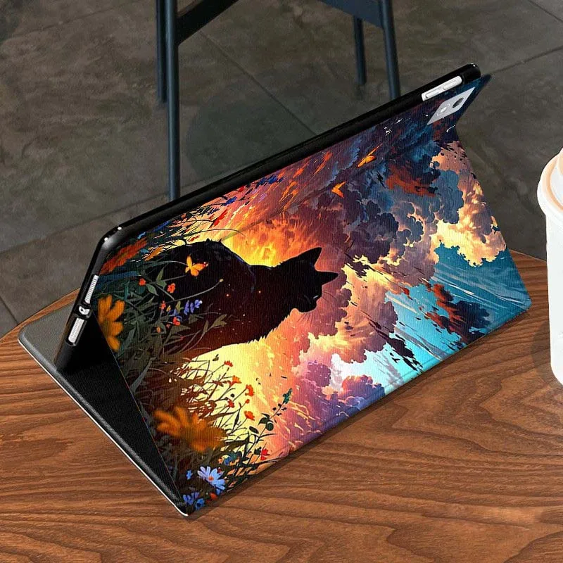 Funda para tableta Cat Carbon Art Sunset para Xiaoxin Lenovo Pad Tab K10 K11 M10 P12 P11 Pro GT Gen2 Plus Legion Y700 Y900 12,1 - imagen 5