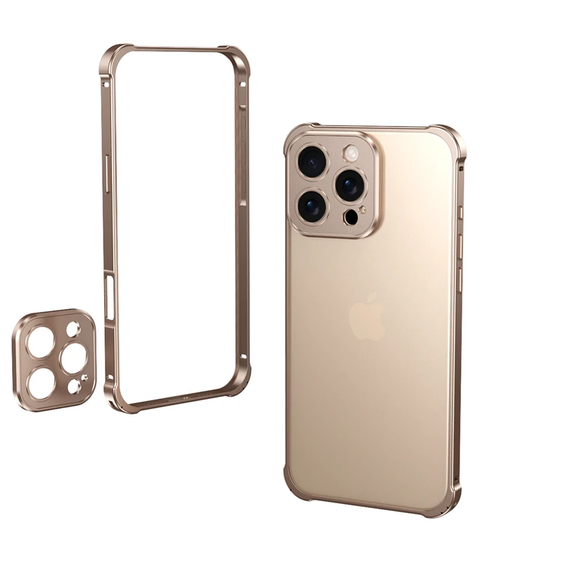 Funda rígida de parachoques de Metal con marco de aluminio para IPhone 16 15 14 13 Pro Max Plus 16Pro 15Pro ProMax, Protector de lente de aleación, cubierta de teléfono