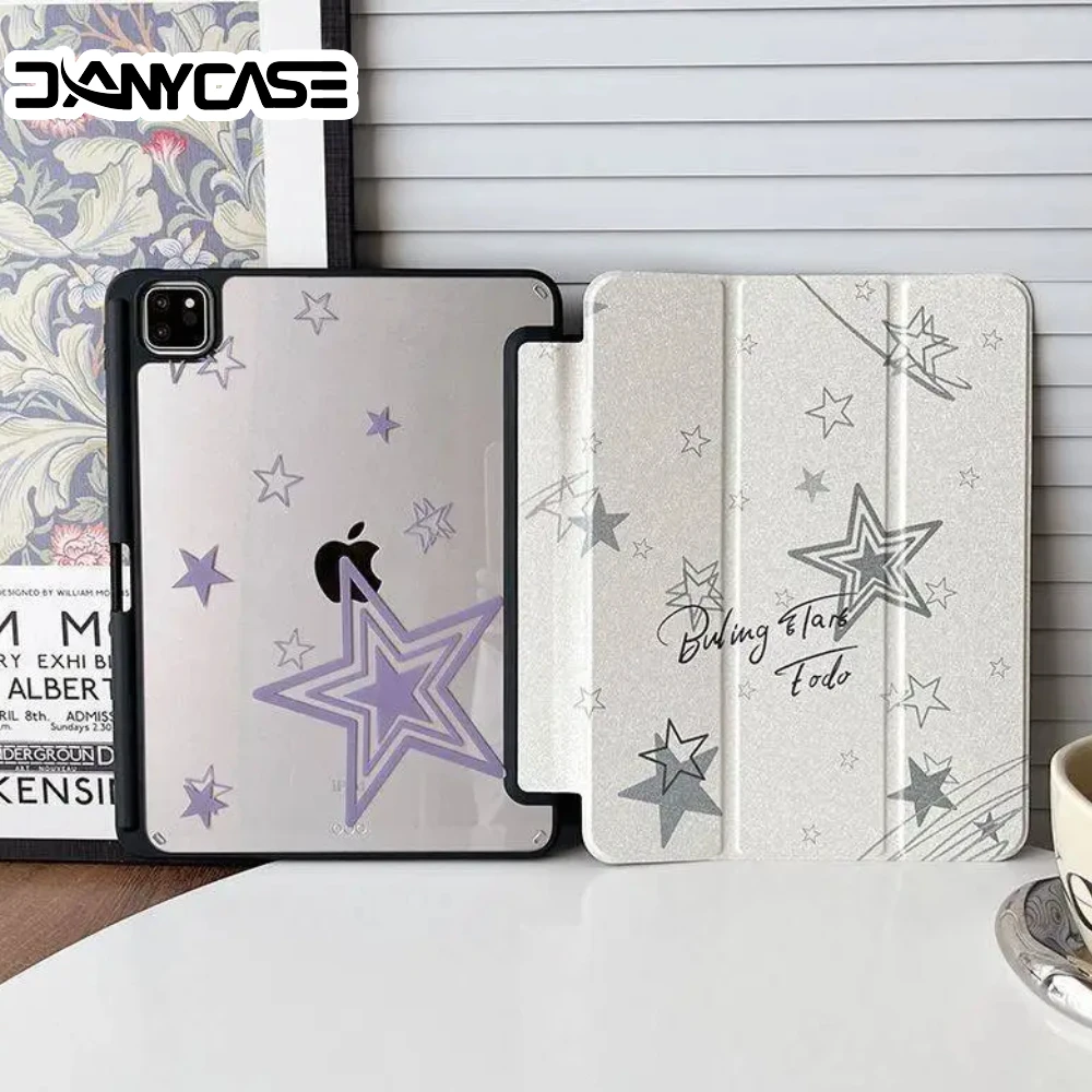 Funda 3 pliegues con portalápices para iPad 10th 11th Pro 11 12,9 13 M2 M4 M3 funda 9,7 10,2 5th 6th 7/8/9 mini 6 7 funda Air 3 4 5 6