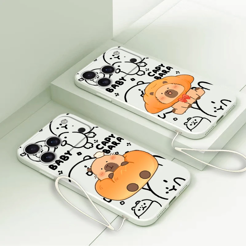 Funda de pan de pareja de dibujos animados para Apple iPhone 11 12 13 Pro Max 16 14 15 Plus XR XS 7 8 16e 17 Air Soft Cover - imagen 5