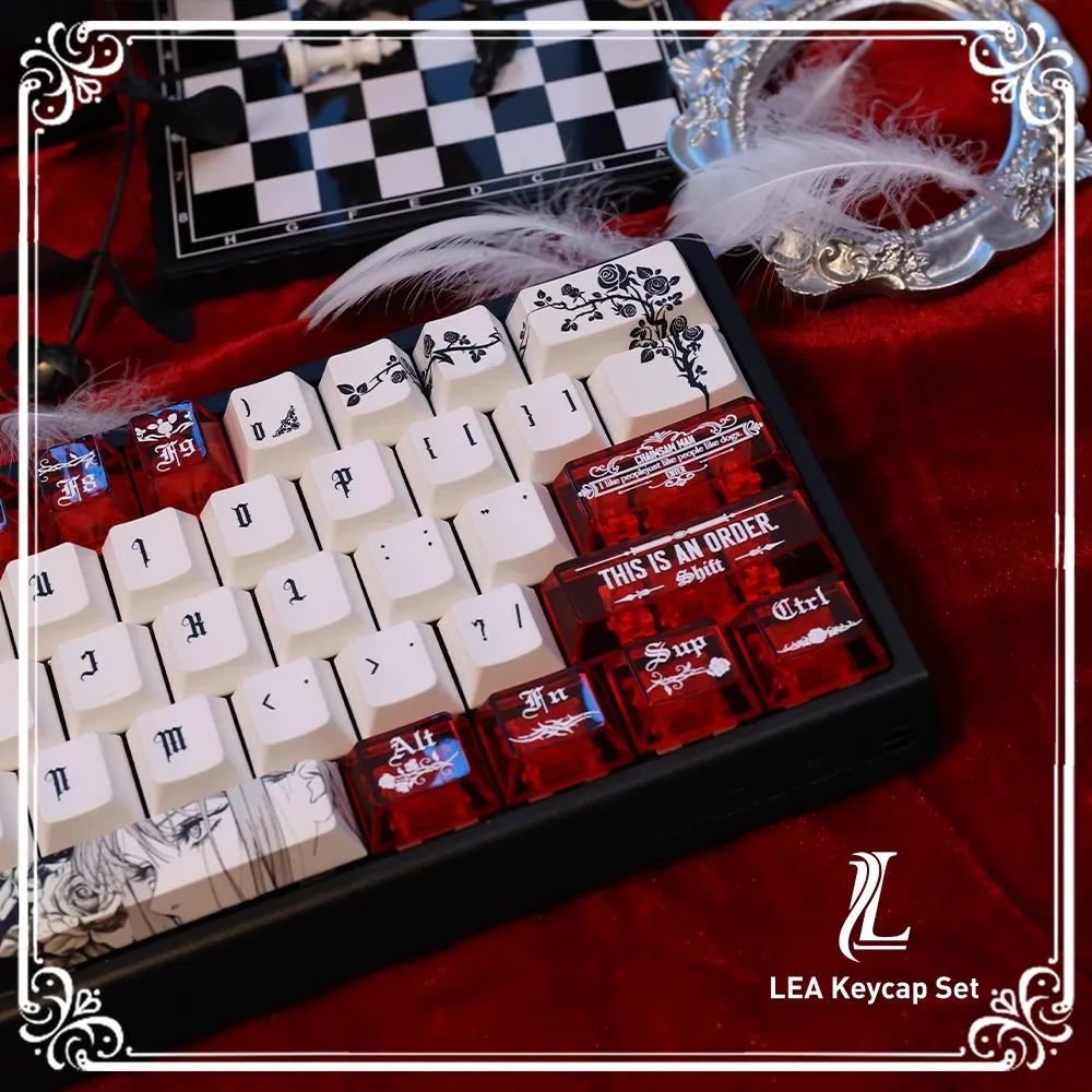 Nuevo juego de teclas de Anime con tema Makima, tapas de teclado de PC PBT, teclas de perfil de cereza personalizadas para accesorios de teclado mecánico - imagen 5