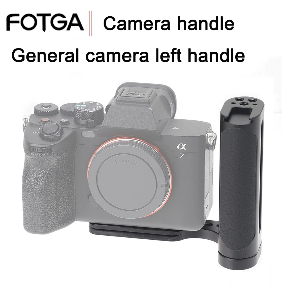 FOTGA-mango lateral izquierdo para cámara de disparo Vertical, placa L de liberación rápida con ranuras para tornillos 1/4 para cámaras Sony, Nikon y Canon - imagen 2