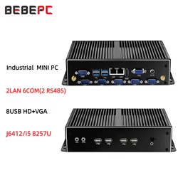 Mini PC industrial sin ventilador con puertos serie RS232, RS422 y RS485