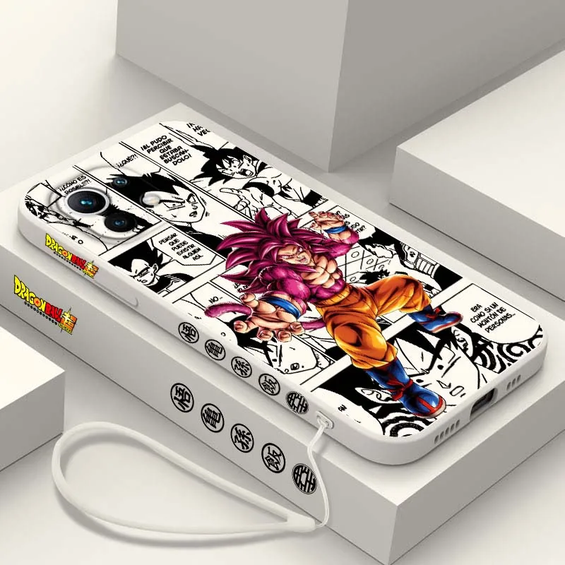 D-Dragon Ball Saiyan Goku Anime para Xiaomi Mi 17 15 14 13 12 11 9 13T 12T Lite Pro Max 5G cubierta de la caja del teléfono de cuerda izquierda líquida - imagen 5