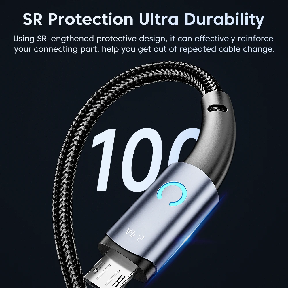 Toocki-Cable Micro USB de carga rápida, Cable USB 2.4A para Xiaomi, Redmi, Realme, Samsung, Huawei, OPPO, cargador de teléfono móvil, Cable de datos - imagen 4