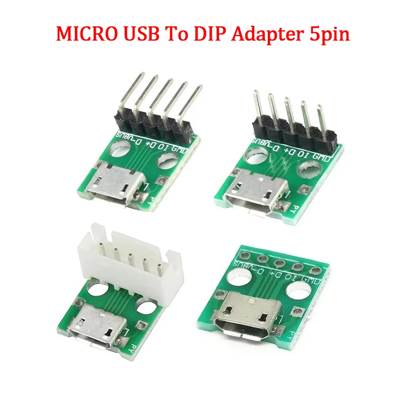 20 piezas adaptador MICRO USB a DIP conector hembra de 5 pines tipo B convertidor PCB placa de interruptor SMT asiento madre - imagen 2