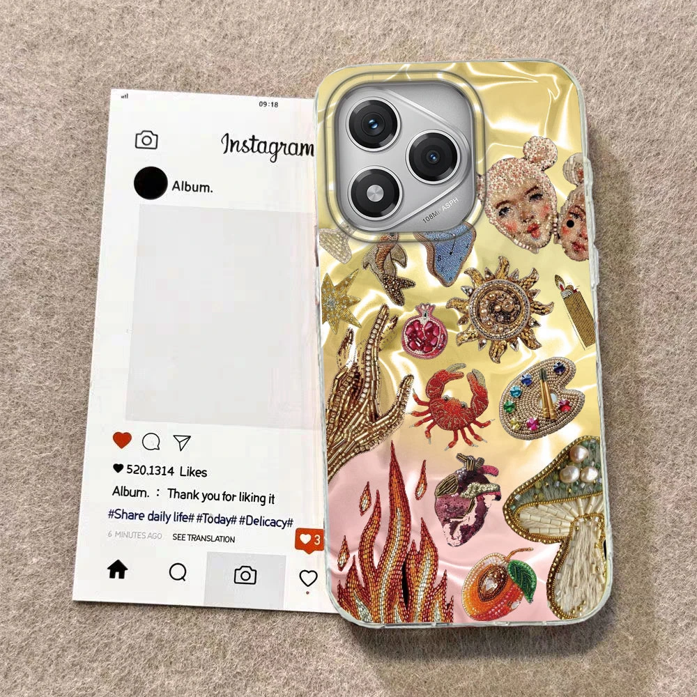 Funda de teléfono para mujer y niña, cara púrpura, sol, estrellas, para Honor 400, 200, 90, Smart Pro, X9a, X8b, X8a, X8c, X7c, X6c, Magic7, 6, 5, 70 Lite - imagen 5