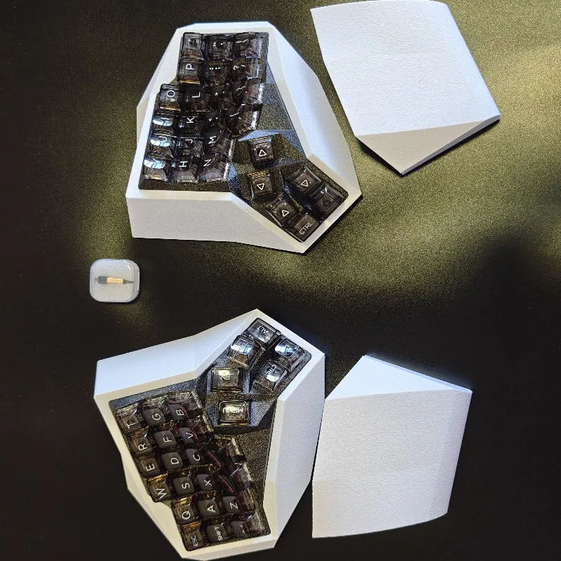 Kit de teclado dividido curvo inalámbrico de 2,4G, teclado dividido ergonómico personalizado RGB de intercambio en caliente con impresión 3D para teclado de jugador VIAL