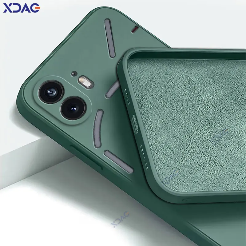 Fundas de teléfono cuadradas originales de silicona líquida para nada teléfono 1 2 5G 360 fundas traseras suaves a prueba de golpes NothingPhone1 NothingPhone2 - imagen 3