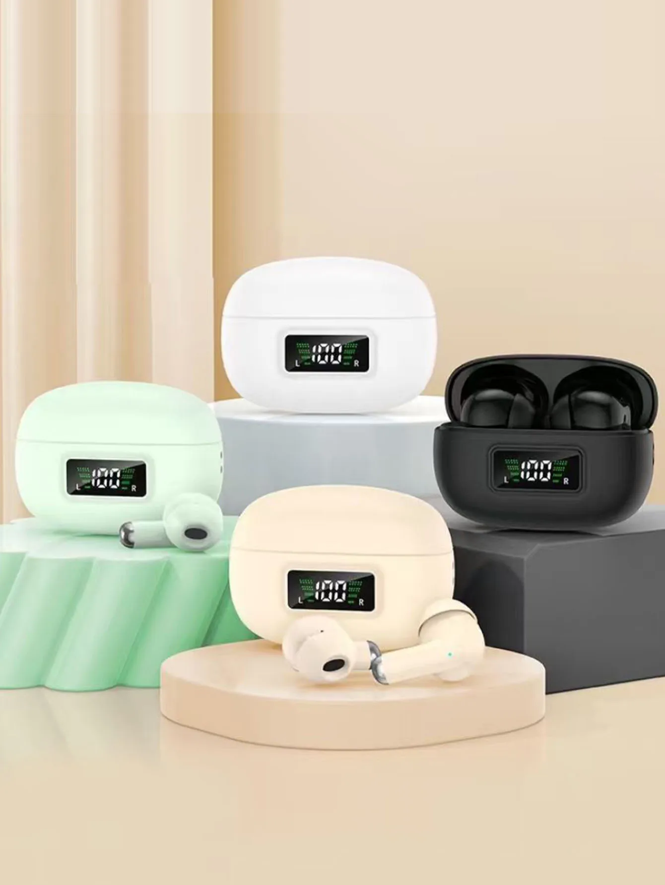 Auriculares inalámbricos TWS con pantalla Digital Y3A, auriculares intrauditivos con tapas de silicona Bluetooth, miniauriculares con pantalla Digital para juegos