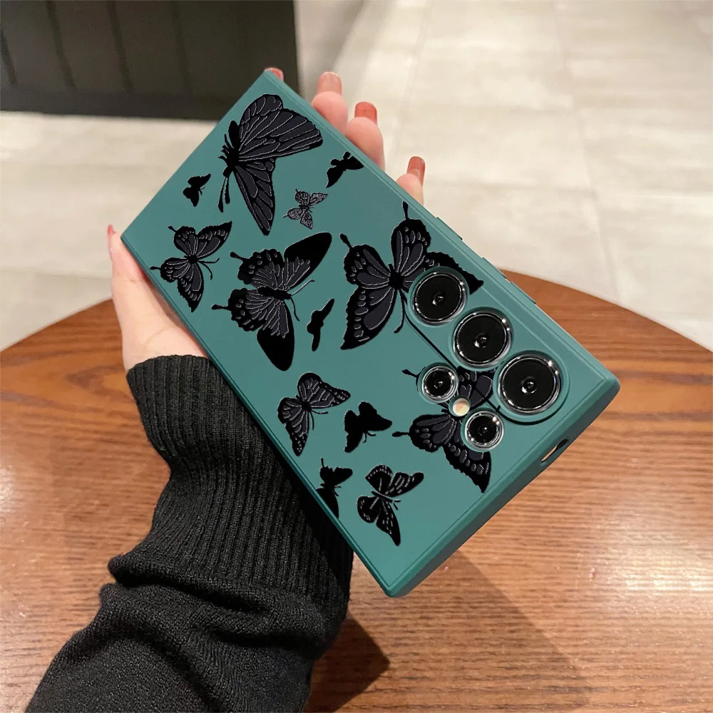 Funda de teléfono de moda con mariposa negra para Samsung Galaxy A06 A25 A05s A15 A55 A54 A51 A35 A34 A24 A14 A13 A73 A53 A33 4G 5G - imagen 2