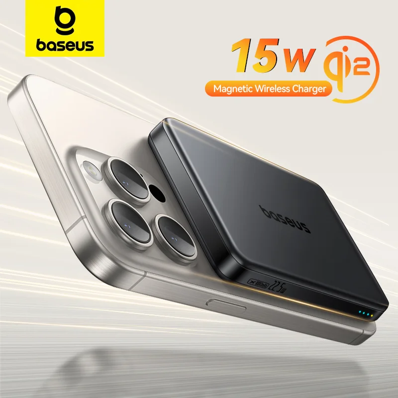 Baseus Qi2 Banco de energía magnético 10000mah carga rápida Powerbank carga inalámbrica 22,5 W cargador de batería externo para iPhone 17 16