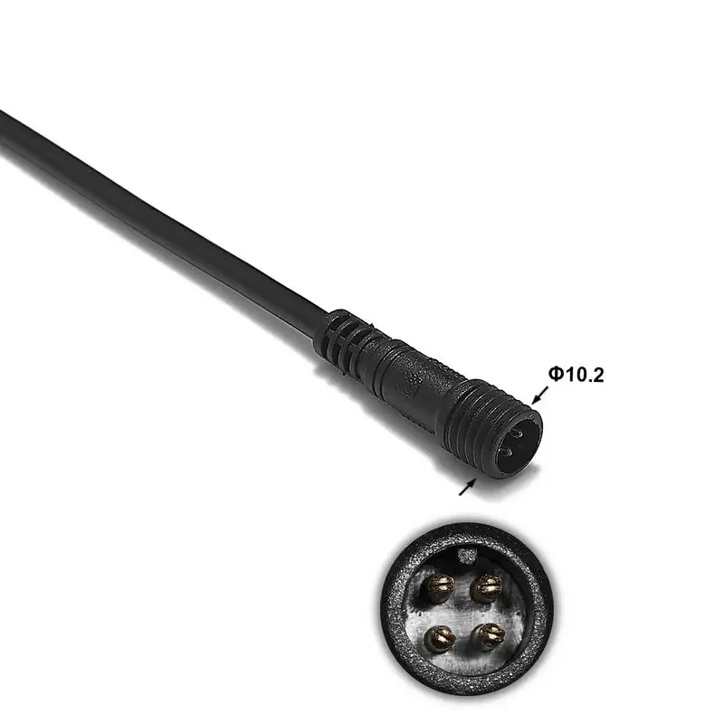 Cable de extensión impermeable IP67 de 4 pines, enchufe macho hembra 3A 0,3 mm2, Cable eléctrico de cobre PVC para luz de escenario, barra de tira LED para exteriores - imagen 4