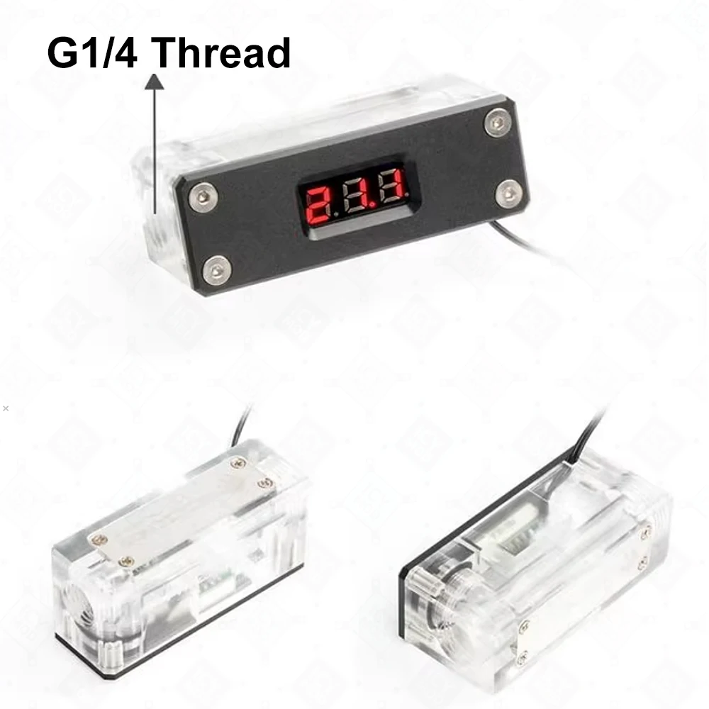 FREEZEMOD Monitor LCD pantalla de temperatura medidor de flujo refrigeración por agua Sensor de temperatura acrílico iluminación de detección eléctrica - imagen 5