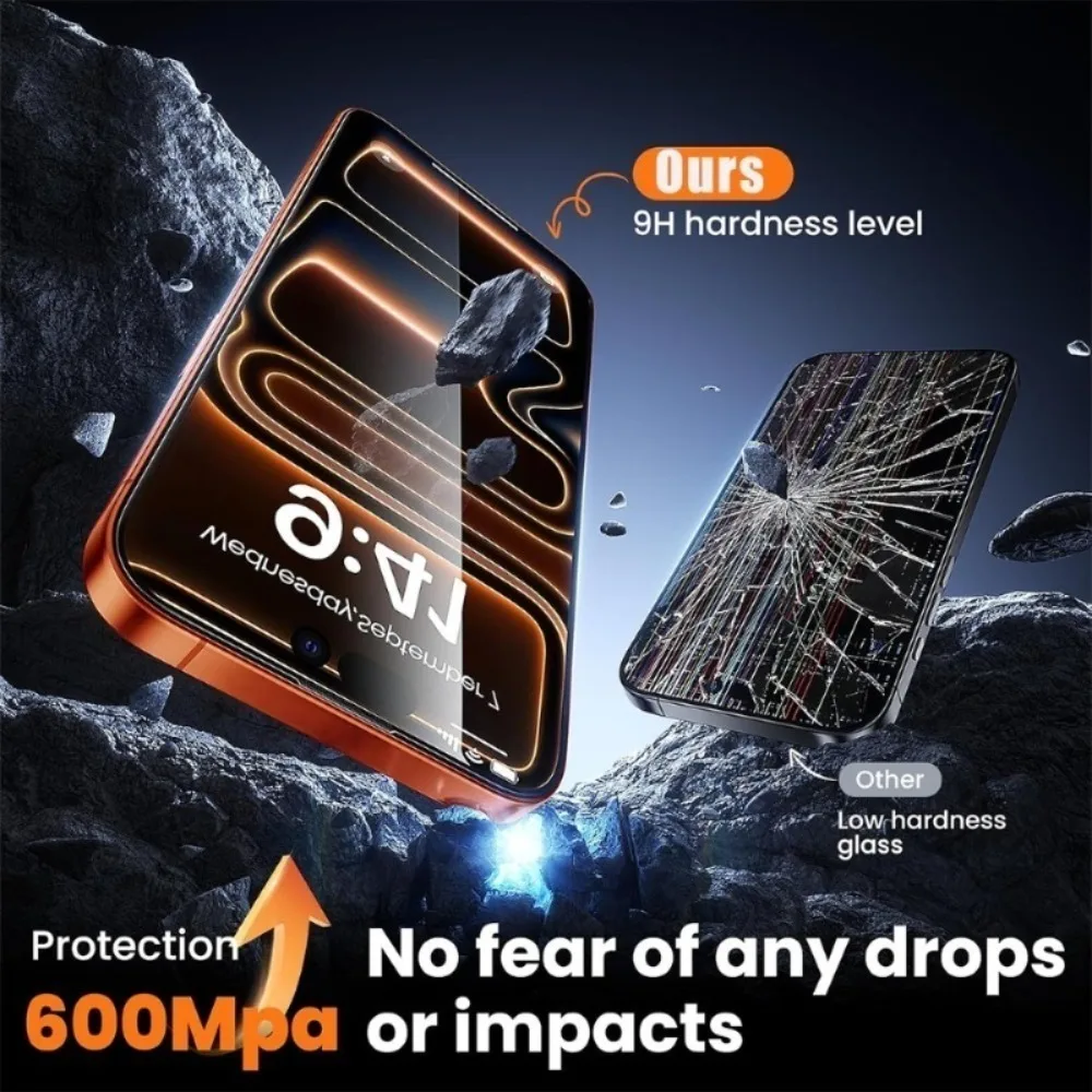 Protector de pantalla de cubierta completa de 3 uds para iPhone 17 16 15 14 Pro Max Air 16 15 Plus 13 12 11 Pro XS XR vidrio de instalación con un clic - imagen 4