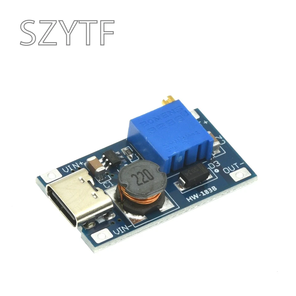 10 unidades MT3608 DC-DC TYPE-C Micro ajustable Módulo de refuerzo 2A DC DC módulo convertidor de potencia 2V-24V a 5V 9V 12V 28V - imagen 5