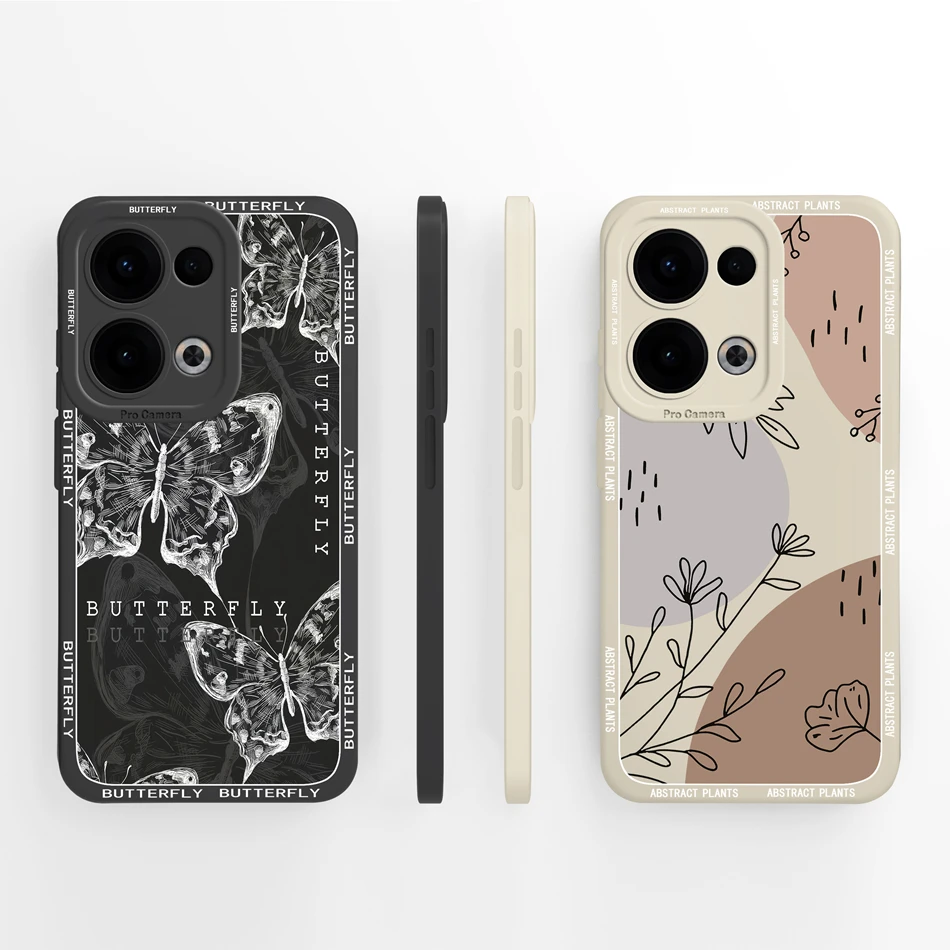 Para Oppo Reno 13 Pro funda trasera de mariposa a la moda para Oppo Reno13 13Pro 5G carcasa de teléfono de silicona líquida suave de alta calidad