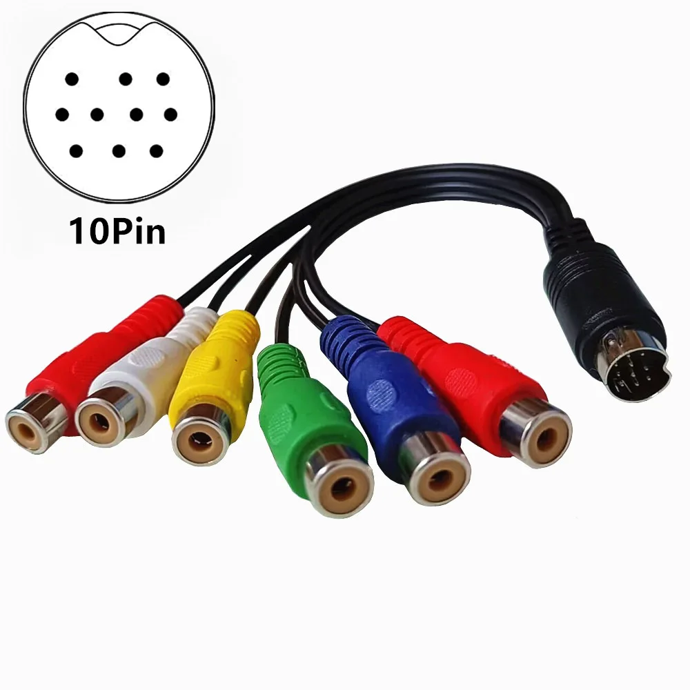 Cable hembra de audio y vídeo DIN S-Video de 10 pines a 6RCA de 10 pines - Componente RGB y compuesto 0,3 m - imagen 5