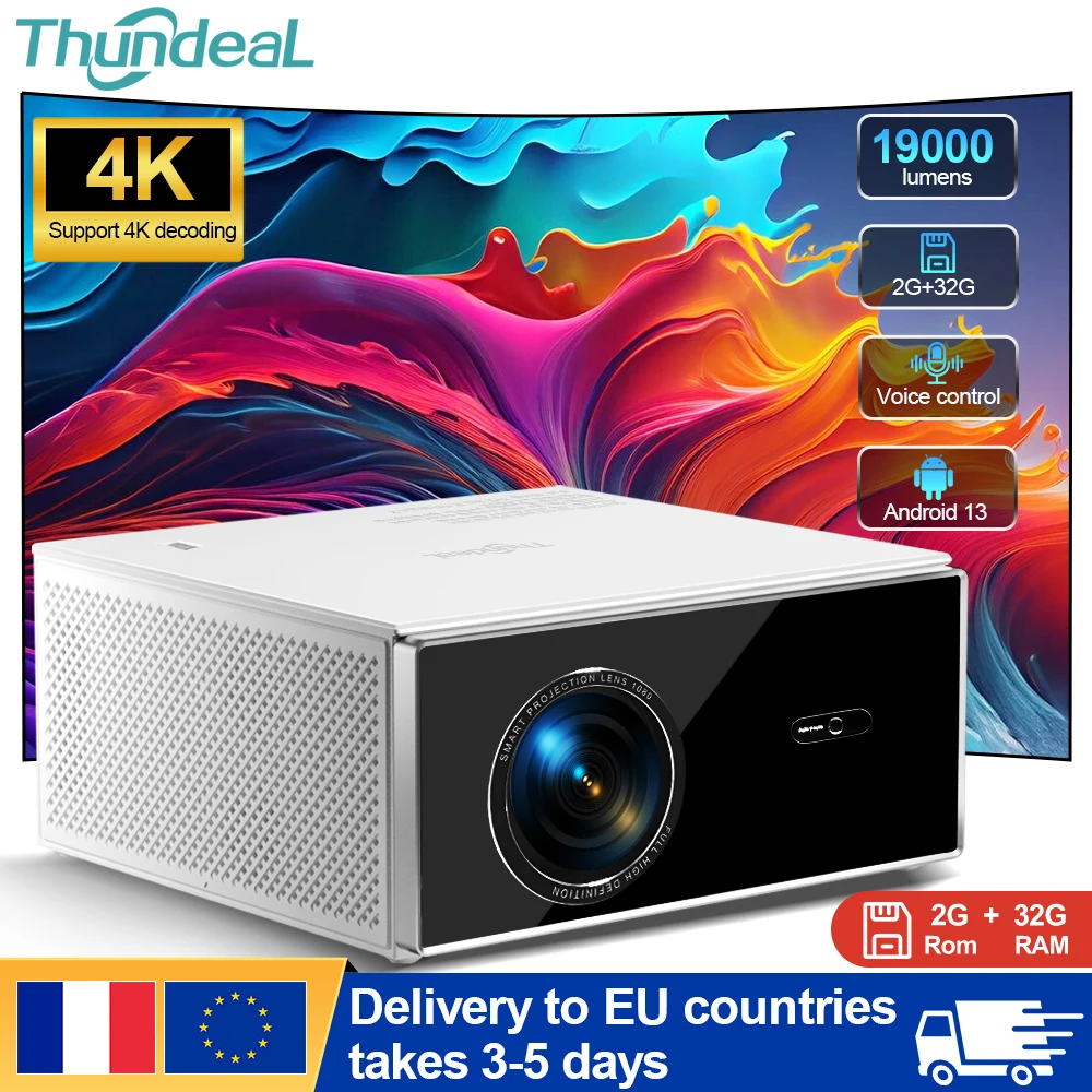 ThundeaL 2G 32G proyector TDA7W 2K 4K Full HD 1080P Android WiFi proyector de haz de cine en casa vídeo al aire libre proyector de reuniones de películas - imagen 2
