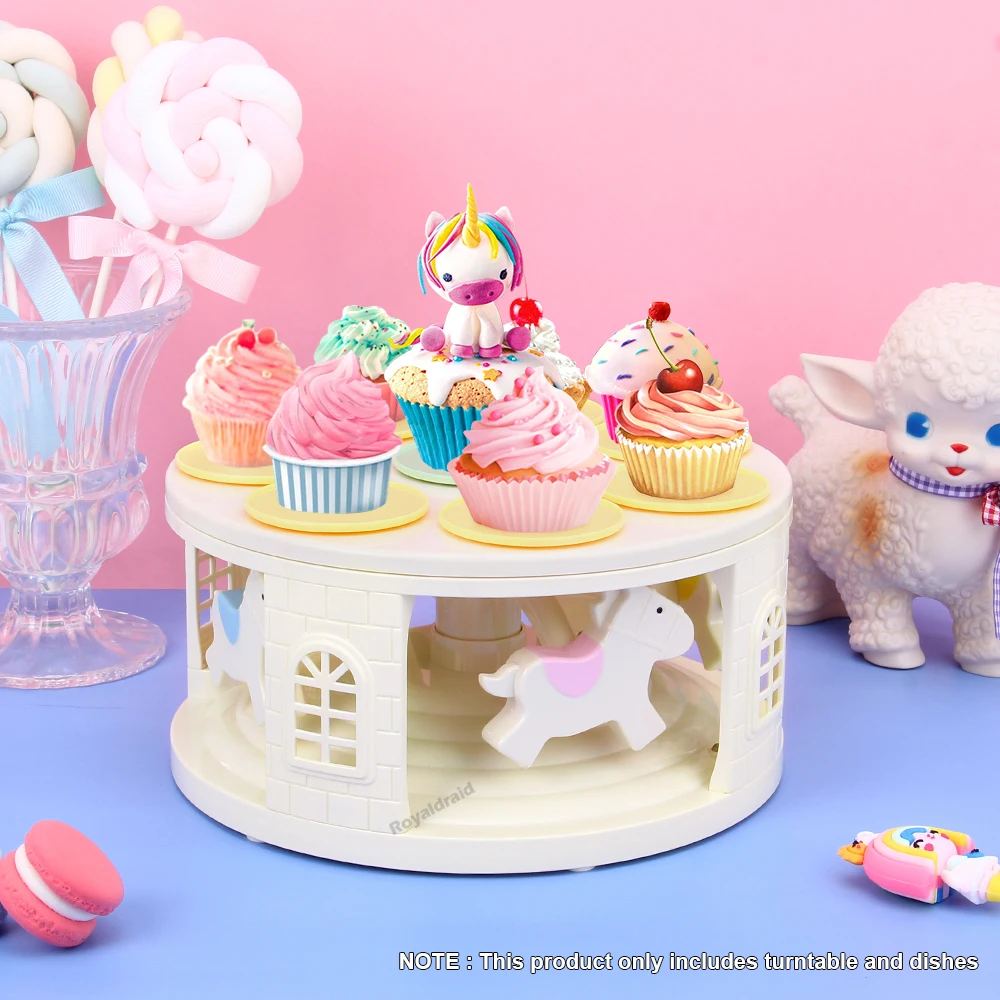 Nueva máquina rotativa automática de carrusel de 360 grados para postre y sushi, mesa giratoria para magdalenas y sushi, soporte de exhibición, máquina para cumpleaños y bodas