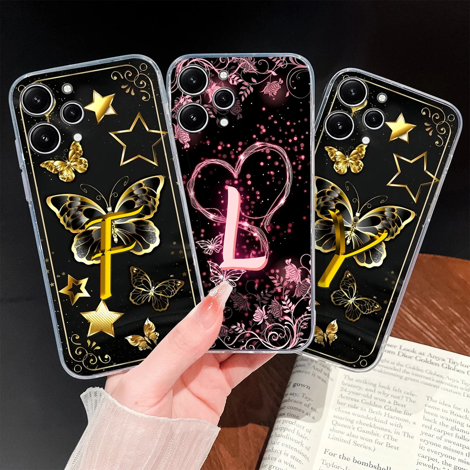 Para Redmi 12 12C 4G funda de teléfono hermosas letras de estrella carcasa ligera para Redmi 12 C suave delgada TPU carcasa de silicona transparente - imagen 2