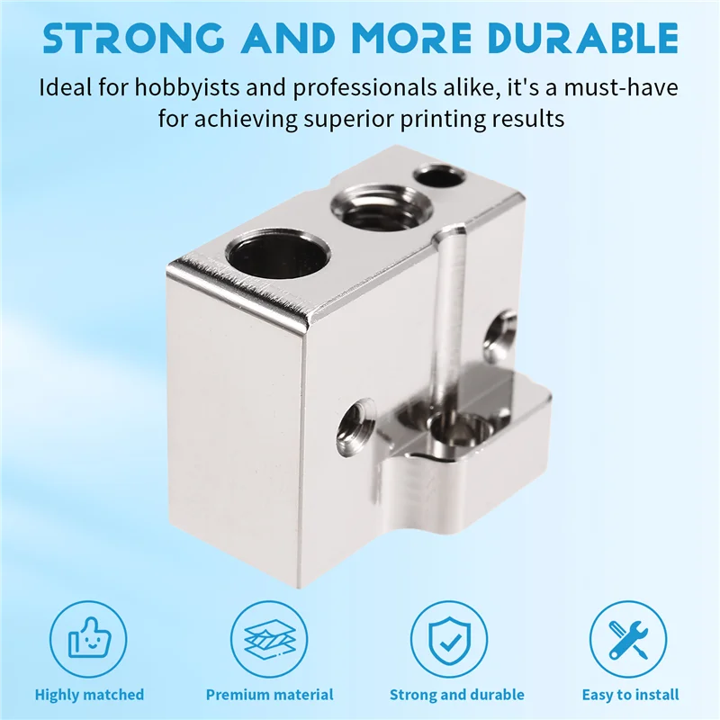 Bloque calentado de cobre chapado CR10 para impresora 3D, bloque calefactor Hotend Compatible Red Lizard K1/V5/CR-10 - imagen 2