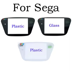 Cubierta protectora de pantalla para Sega Game Gear GG, Material de plástico y vidrio, reemplazo de lente, blanco y negro