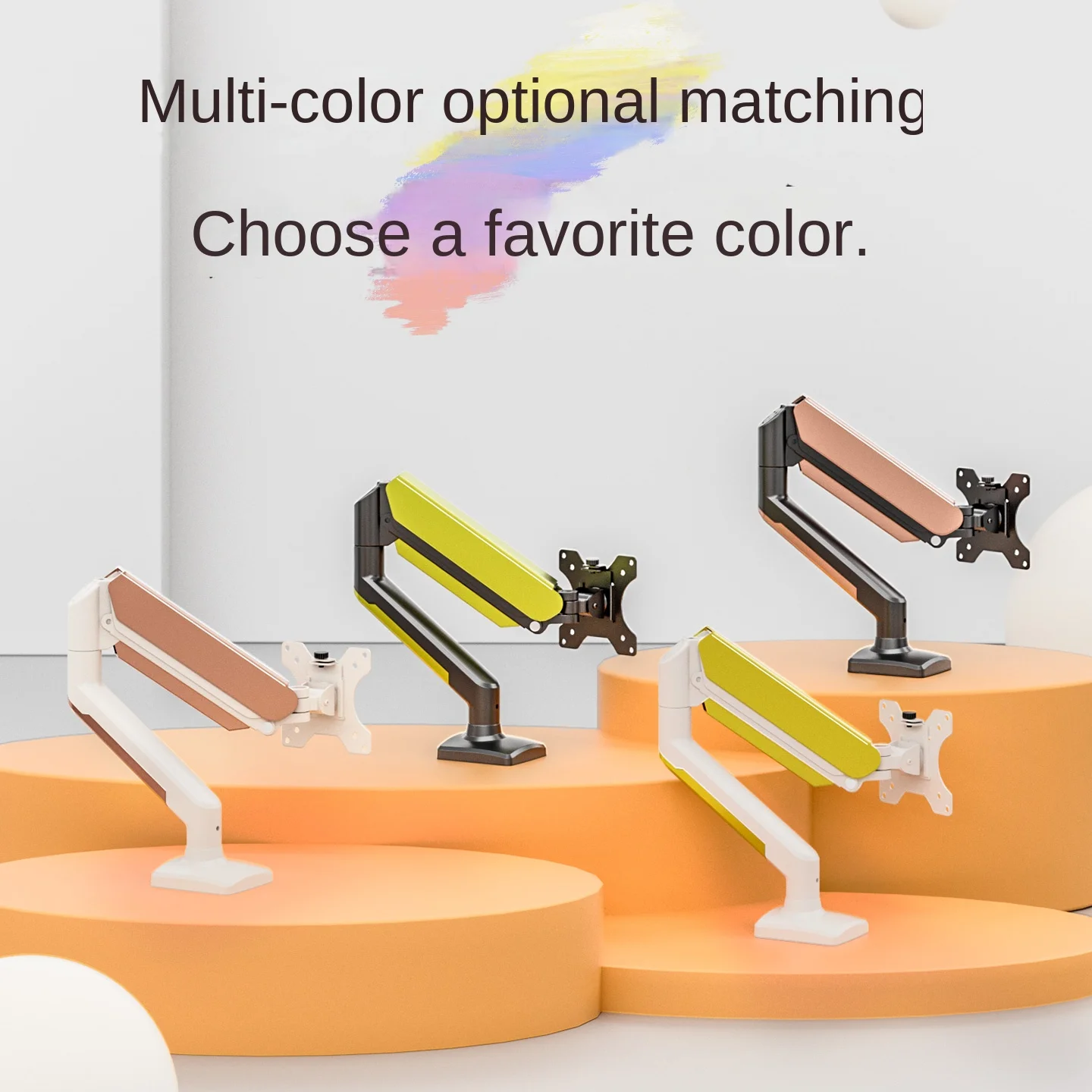 HILLPORT 17-35 "Soporte de brazo para Monitor de escritorio Resorte de Gas Soporte de montaje de movimiento completo Soporte de montaje para TV LCD LED Soporte para PC Rosa M1 - imagen 5