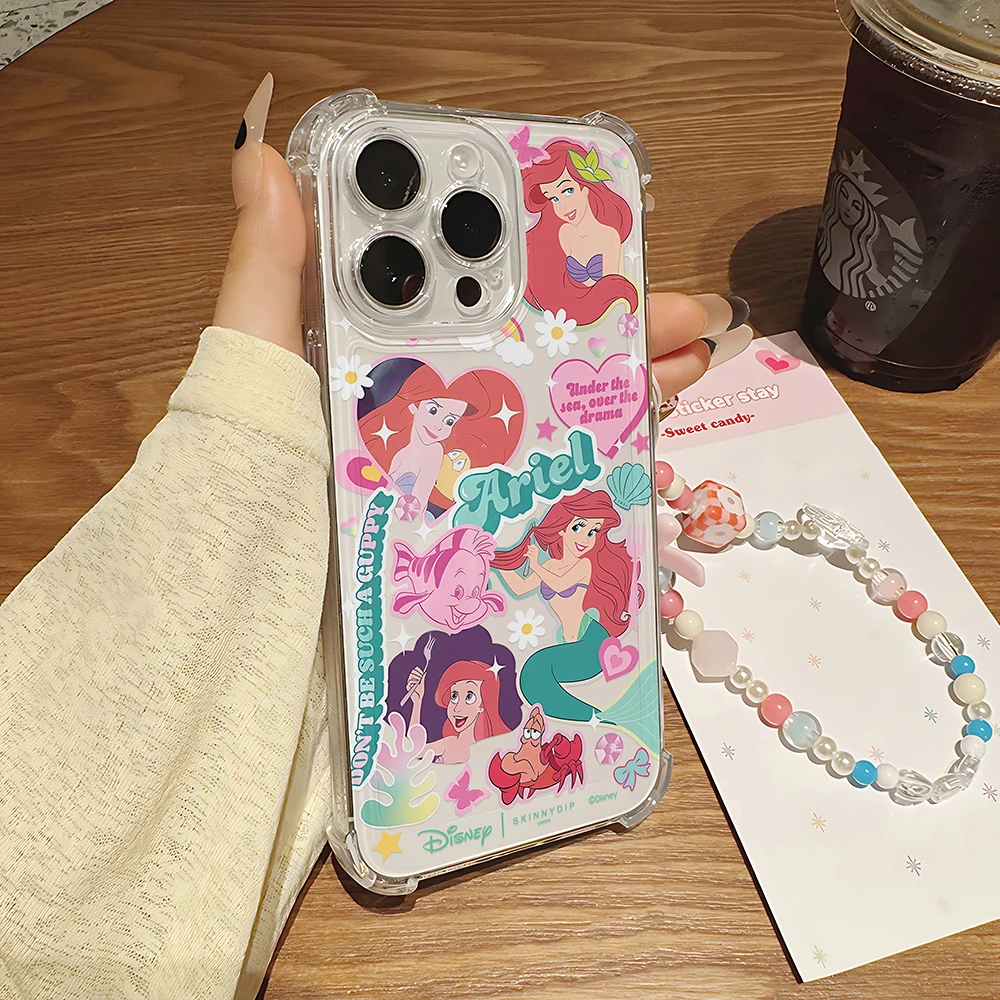 Funda de teléfono de princesa con pulsera para iPhone 16e 16 15 14 13 12 11 Mini Pro Max X XR XSMax 7 8 Plus, funda transparente anticaída - imagen 4