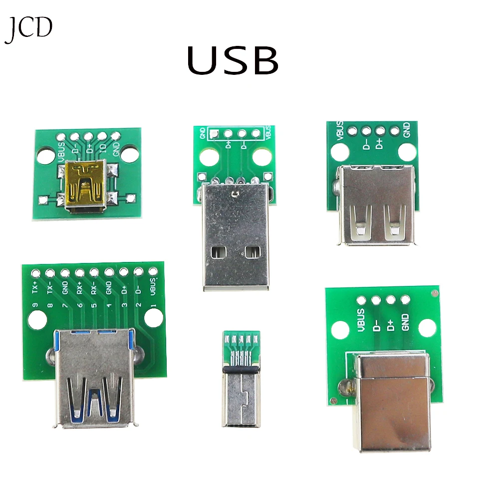 Conector USB macho de 1 piezas, adaptador MINI USB A DIP, USB2.0 3,0