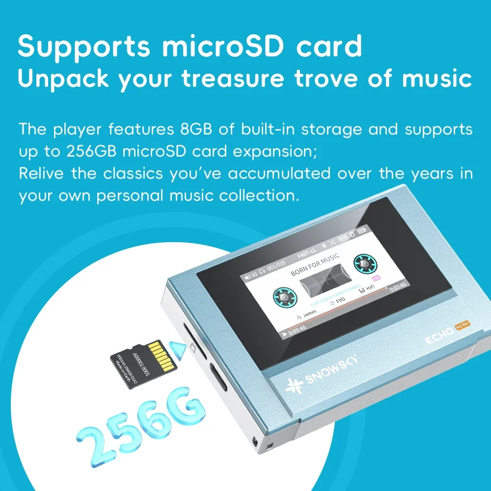 FIIO SNOWSKY Echo Mini reproductor de música portátil MP3 HiFi Bluetooth alta calidad de sonido personalizar batería de larga duración amplificador de música - imagen 2