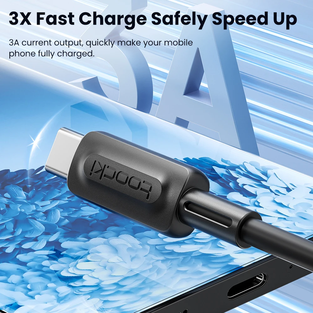 Toocki-Cable USB tipo C de carga rápida, Cable de datos tipo C para Xiaomi, Huawei, Redmi, Samsung, 3,0 - imagen 5