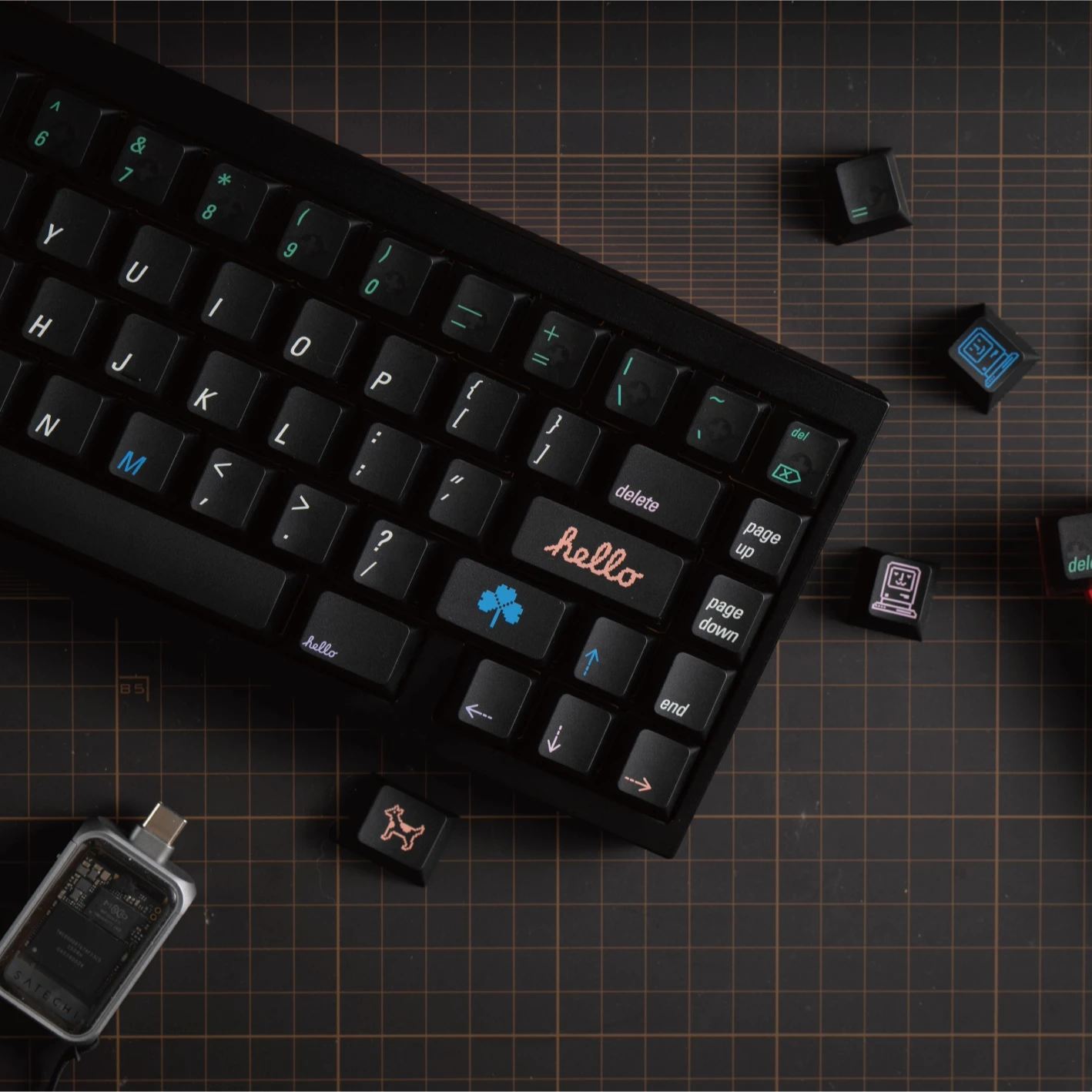 Ciencia del teclado | Juego de teclas con tema de Color Mac, teclas personalizadas originales hechas a mano con perfil de cereza PBT y ABS para teclado mecánico - imagen 4