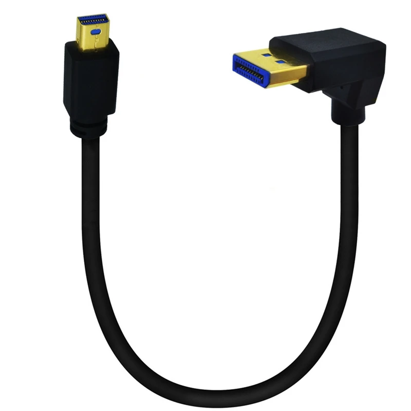 0,3 m HD 8K@60HZ / 4K@144HZ / 2K@165Hz Codo DP a Mini Displayport Tarjeta gráfica macho y hembra conectada al cable de visualización - imagen 5