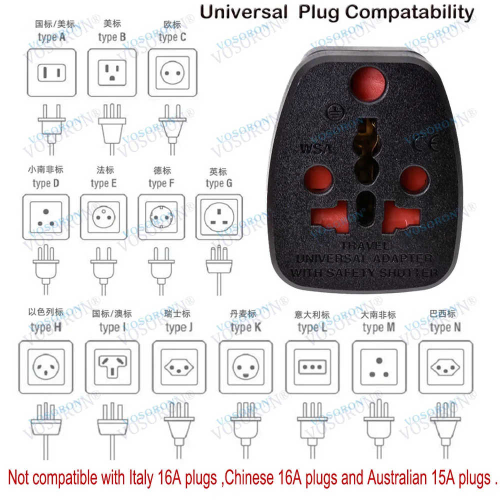 13A Sudáfrica 3 pines Universal a Reino Unido Gran Bretaña Qatar Maldivas enchufe adaptador toma de corriente convertidor de viaje suizo India UE AU Reino Unido EE. UU. - imagen 4