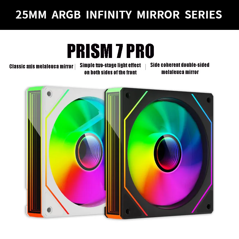 OEM PRISM 7 PRO Ventilador de chasis de computadora 12 cm ARGB 4 pines PWM Ventilador de enfriamiento silencioso 12 V Gran volumen de aire 56,8 CFM/600-1500 RPM - imagen 3