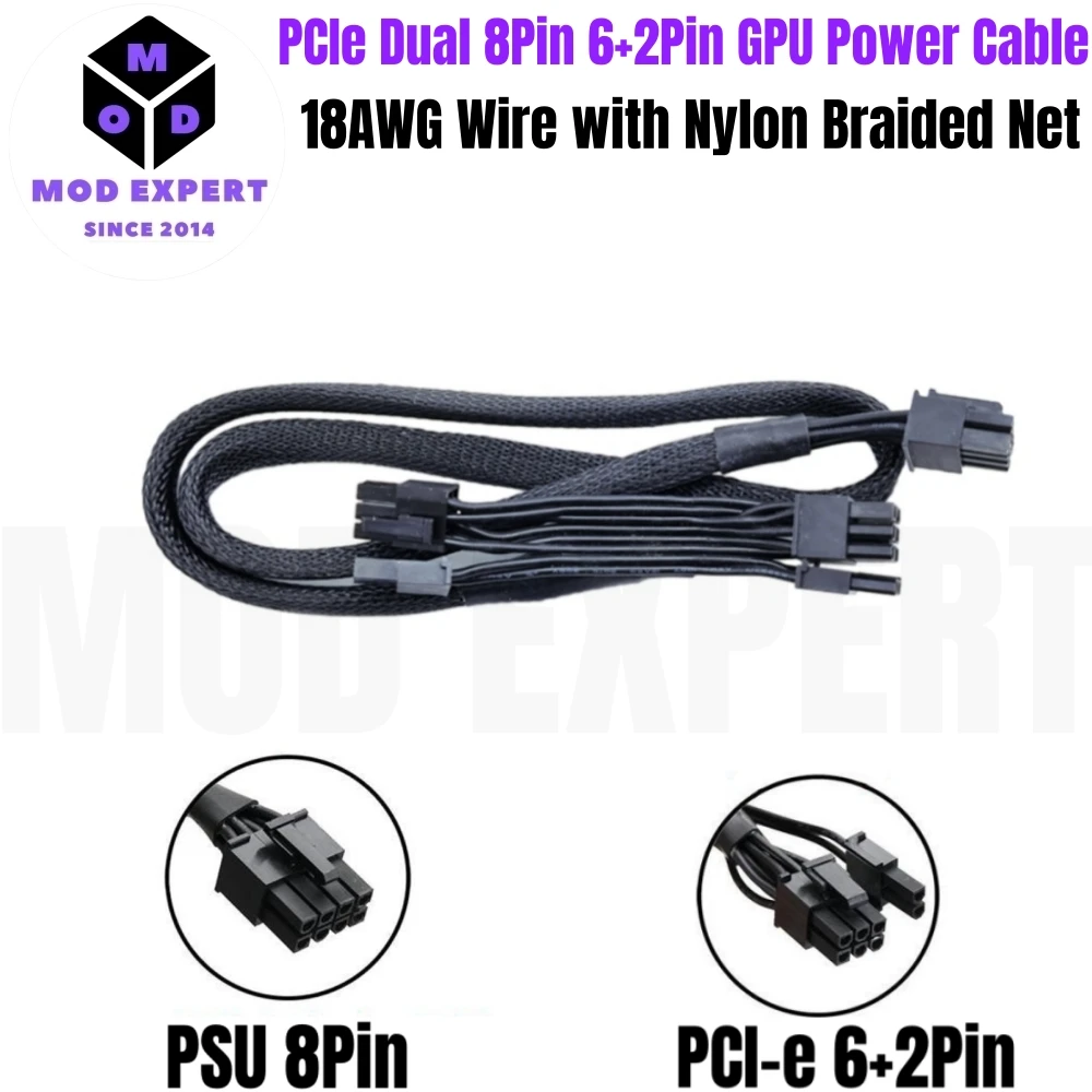 Cable de alimentación modular para Corsair RM1000, RM850, RM750, RM650, RM550, RM450 tipo 3, GPU PCIe 8 pines, CPU 4+4 pines, SATA, Molex, 24 pines - imagen 4