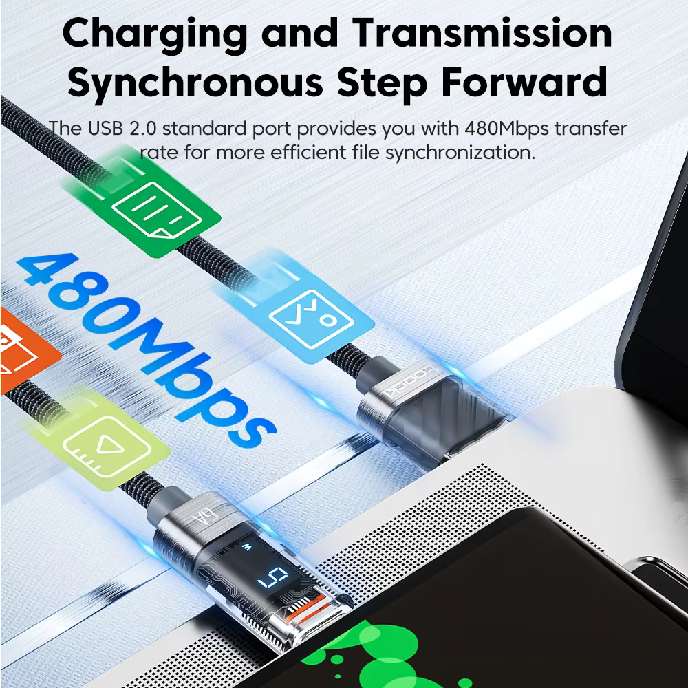 Toocki Cable USB tipo C 6A 66W para Huawei OPPO pantalla cargador de carga rápida Cable USB C Cable de datos para Xiaomi 12 Samsung Realme - imagen 3