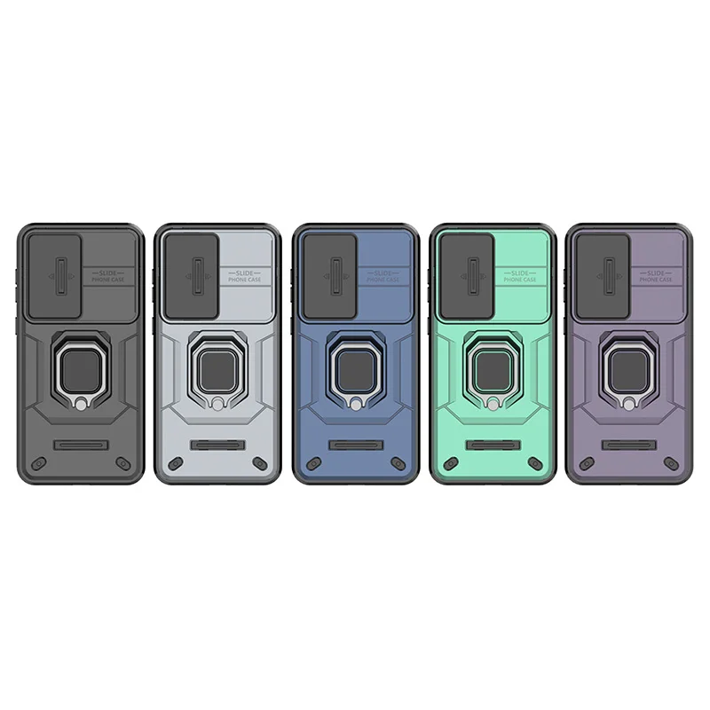 Para Samsung Galaxy A56 Funda con ventana deslizante Samsung Galaxy A56 A36 A16 A26 Funda Soporte de anillo de batalla Funda para Galaxy A56 - imagen 2