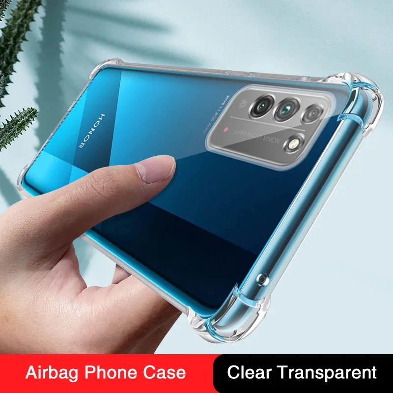 Funda de teléfono móvil transparente para Honor X10 Max X10Max 5G, Airbag, antigolpes, simplicidad, silicona, lente suave, cubiertas traseras protectoras - imagen 2