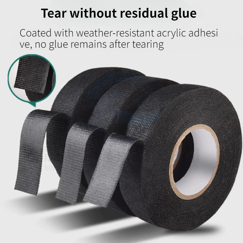 Cinta adhesiva de tela resistente al calor, 9-50mm, para cables automotrices, arnés, telar de cableado, cintas térmicas eléctricas