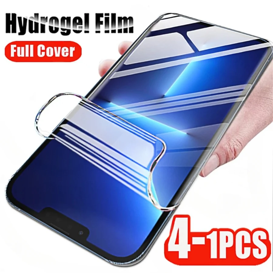 4-1 Uds para Apple Iphone 13 12 11 8 7 6 6s Pro Max Plus Mini Protector de pantalla película de hidrogel suave para Iphone 13ProMax 13mini 13pro