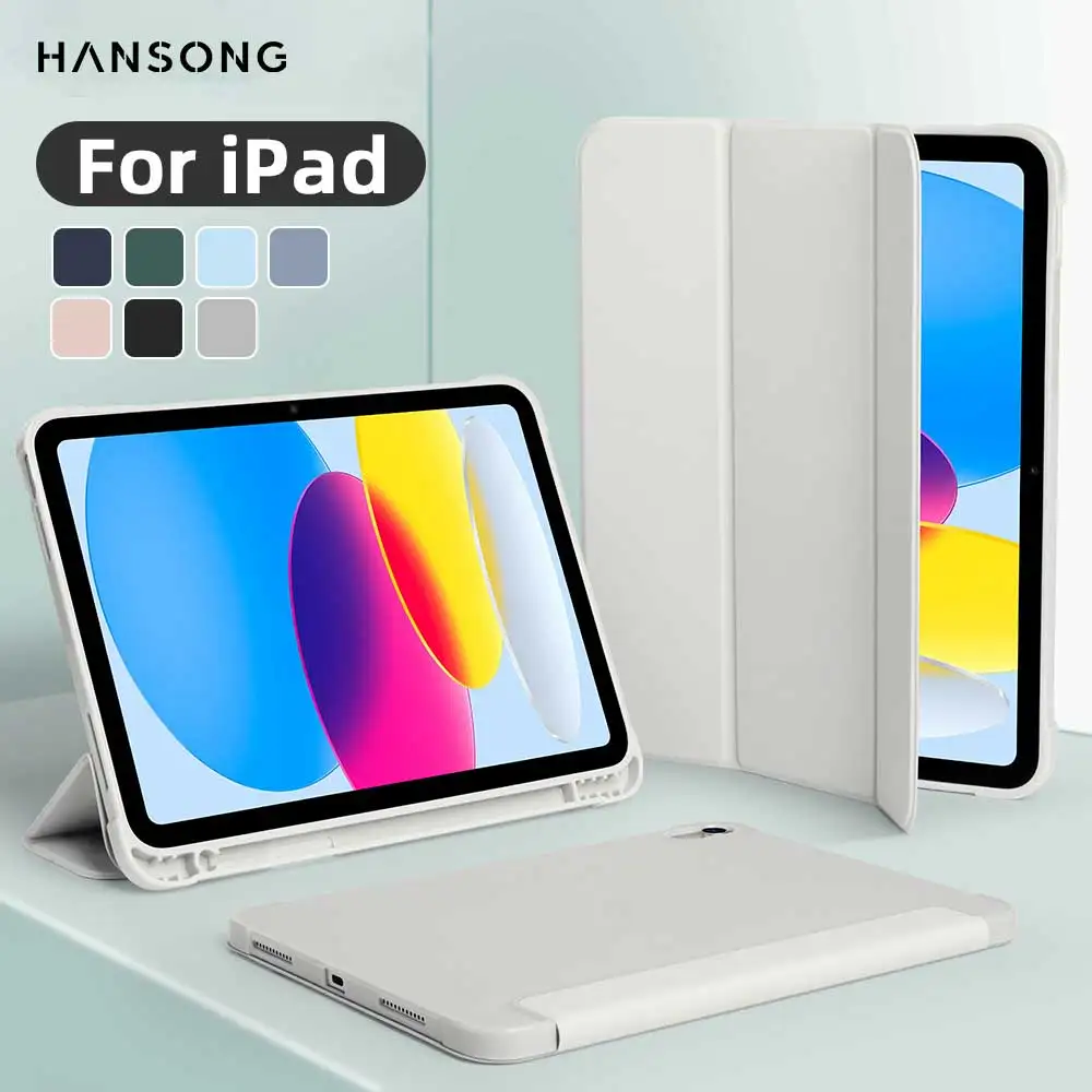 Para iPad Mini 6 7 5th/6th 9,7 7/8/9th 10,2 iPad 10th A16 10,9 Air 4/5 10,9 iPad Air 11 M2 Pro 11 M4 funda con soporte para lápiz lateral
